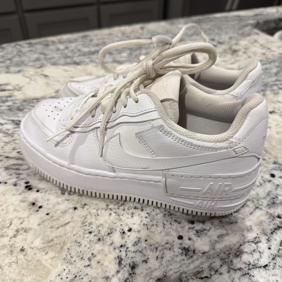 Nike Air Force 1 Low Shadow Womens Size 5.5 Triple All White Platform CI0919100 - Picture 3 of 15